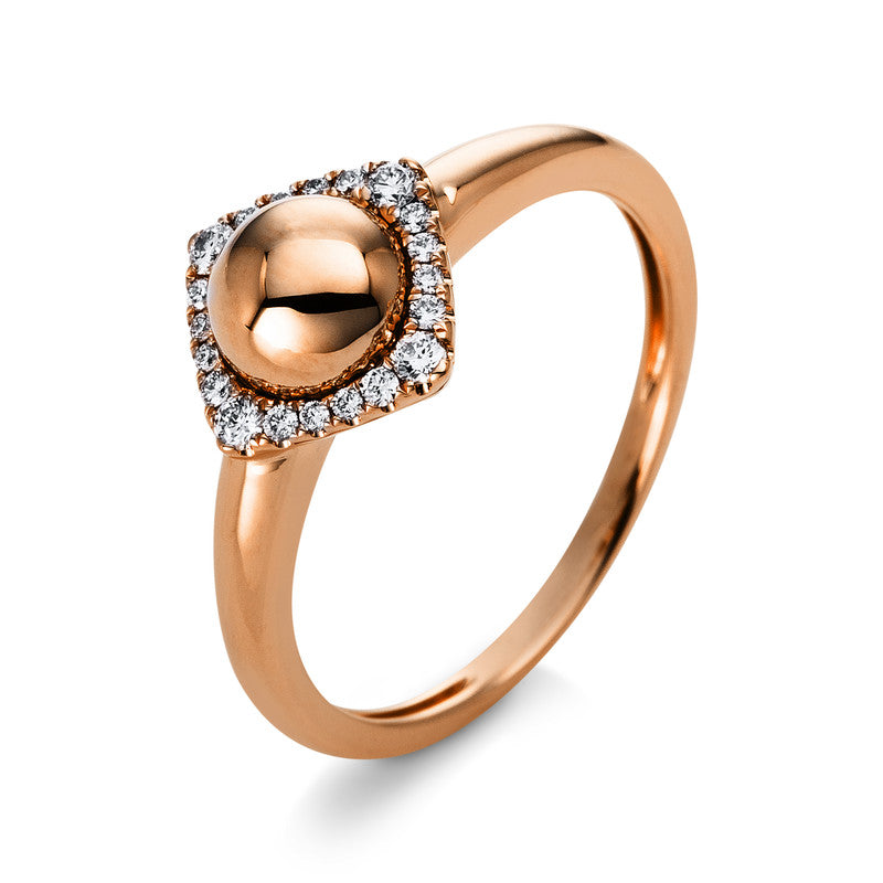 Ring    aus 585/-14 Karat Rotgold mit 20 Diamanten 0