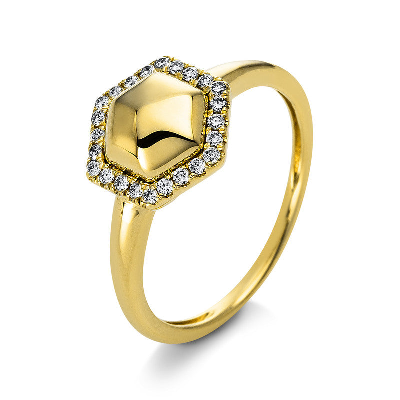 Ring    aus 585/-14 Karat Gelbgold mit 24 Diamanten 0