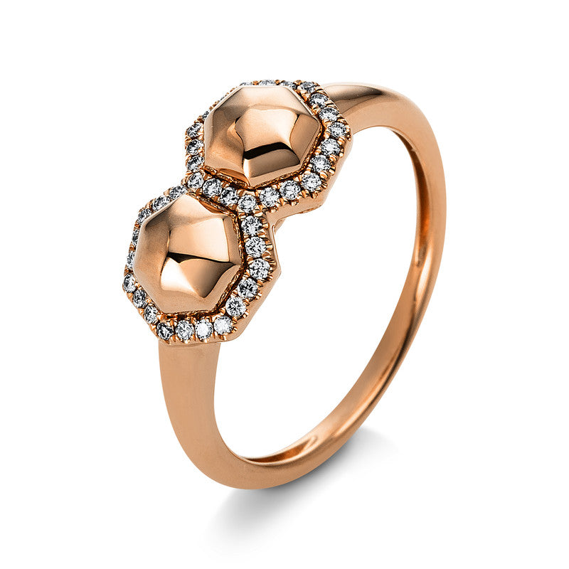 Ring    aus 585/-14 Karat Rotgold mit 38 Diamanten 0