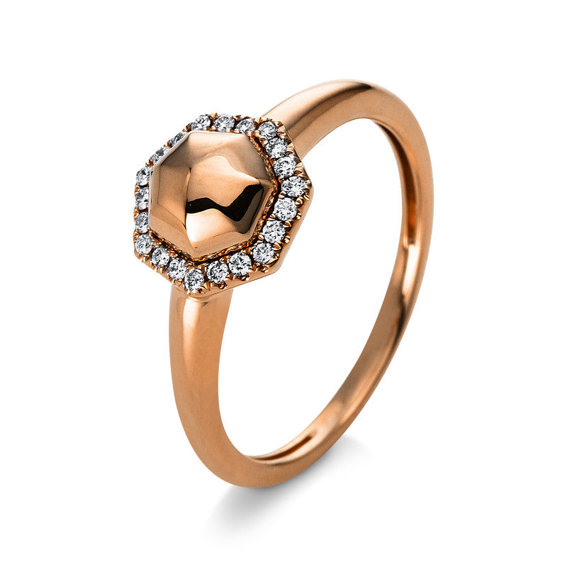 Ring    aus 585/-14 Karat Rotgold mit 21 Diamanten 0