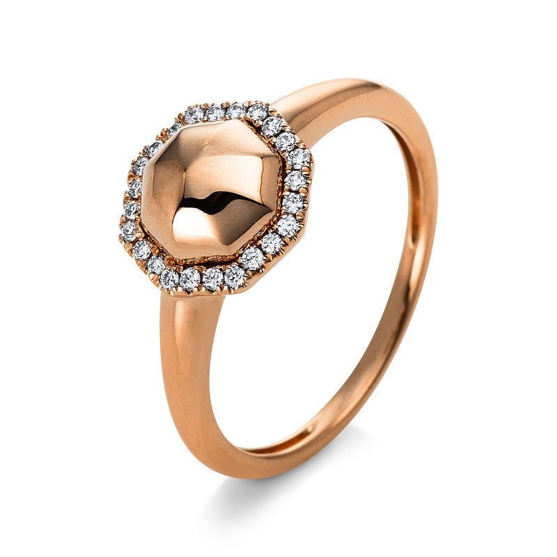 Ring    aus 585/-14 Karat Rotgold mit 24 Diamanten 0