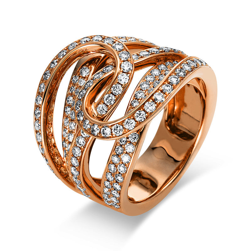 Ring    aus 750/-18 Karat Rotgold mit 140 Diamanten 1