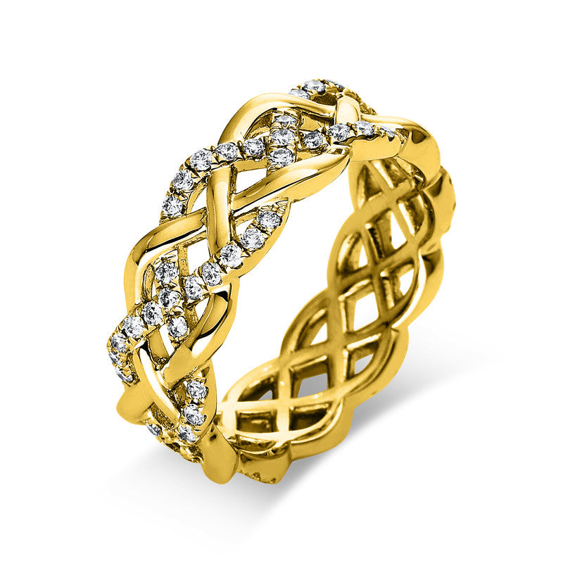 Ring    aus 750/-18 Karat Gelbgold mit 78 Diamanten 0