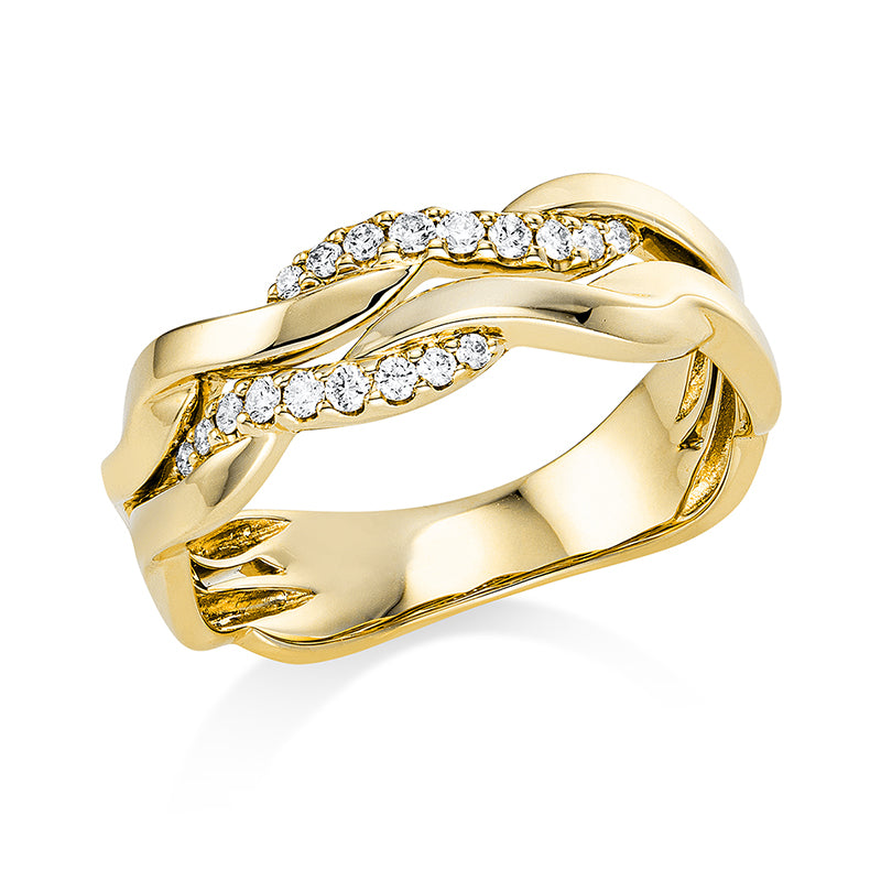 Ring    aus 750/-18 Karat Gelbgold mit 18 Diamanten 0