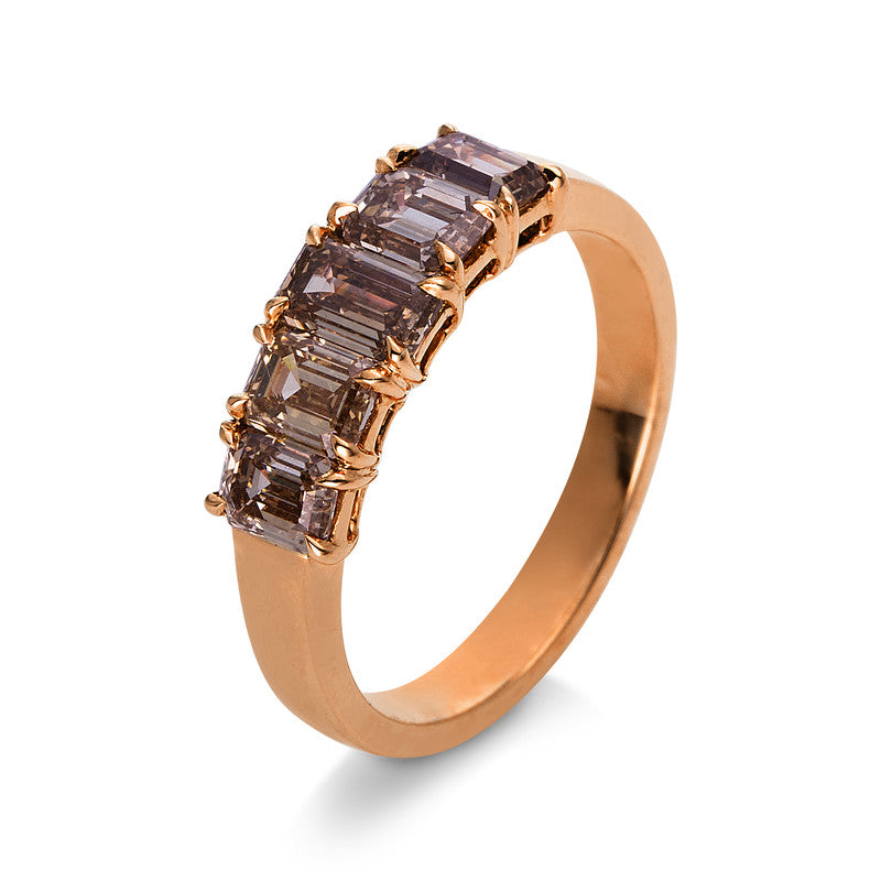 Ring    aus 750/-18 Karat Rotgold mit 5 Diamanten 1