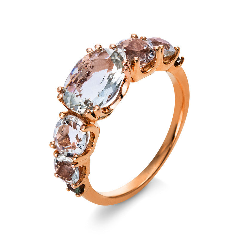 Ring mit Amethyst  aus 750/-18 Karat Rotgold mit 18 Diamanten 0