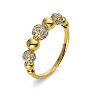 Ring - Pavé aus Gold mit Diamanten, Kugel-Symbol - 1S141
