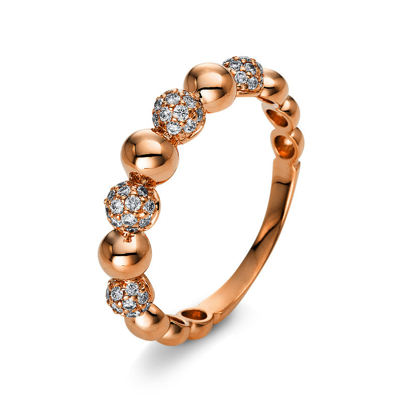 Ring    aus 750/-18 Karat Rotgold mit 60 Diamanten 0