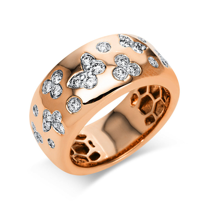 Ring    aus 750/-18 Karat Rotgold / Weißgold mit 30 Diamanten 0