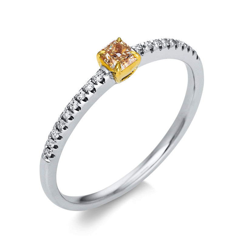 Ring    aus 750/-18 Karat Weißgold / Gelbgold mit 19 Diamanten 0