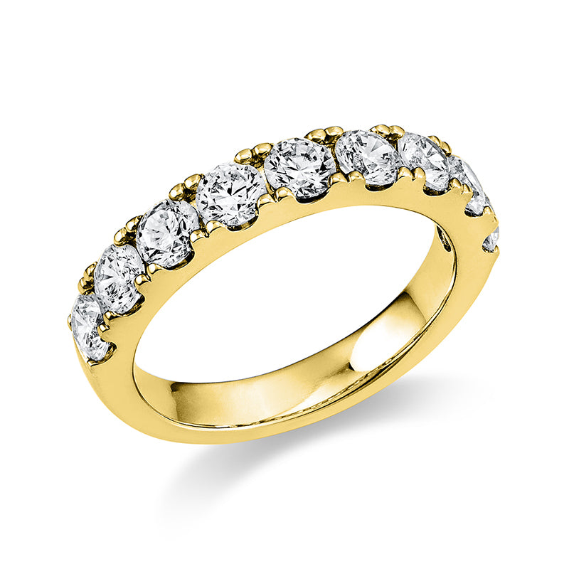 Ring    aus 585/-14 Karat Gelbgold mit 9 Diamanten 1