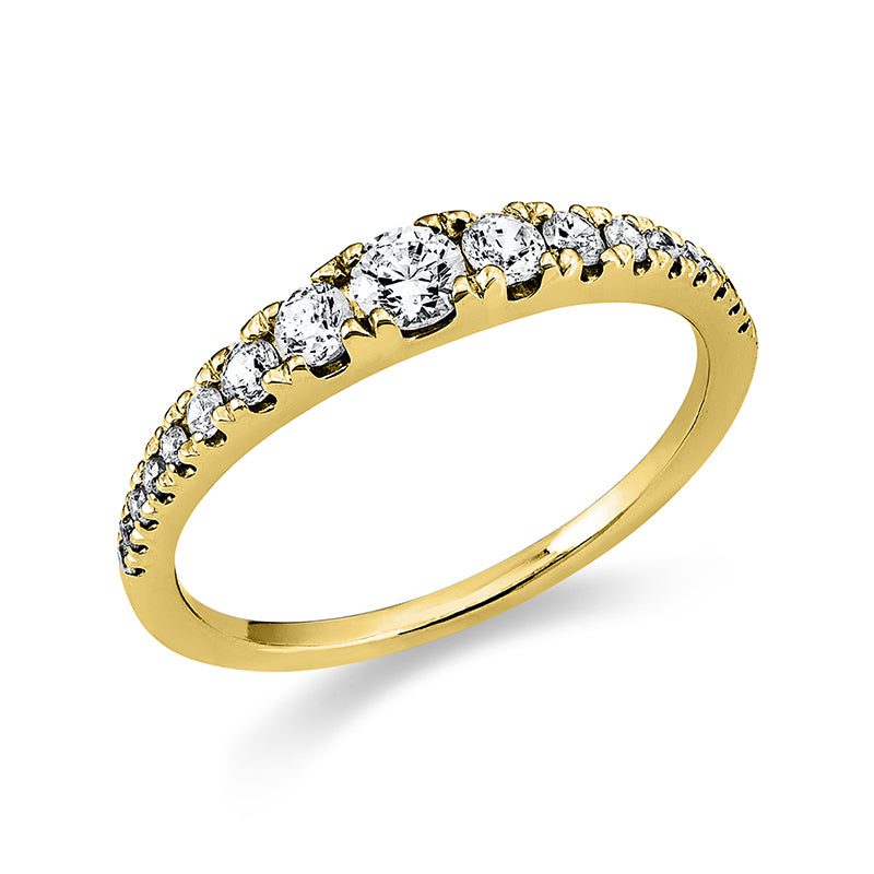 Ring - Mehrfachsteinbesatz aus Gold mit Diamanten - 1T326