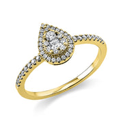 Ring    aus 585/-14 Karat Gelbgold mit 47 Diamanten 0