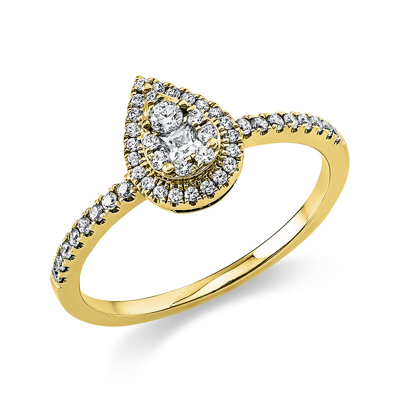 Ring    aus 750/-18 Karat Gelbgold mit 47 Diamanten 0