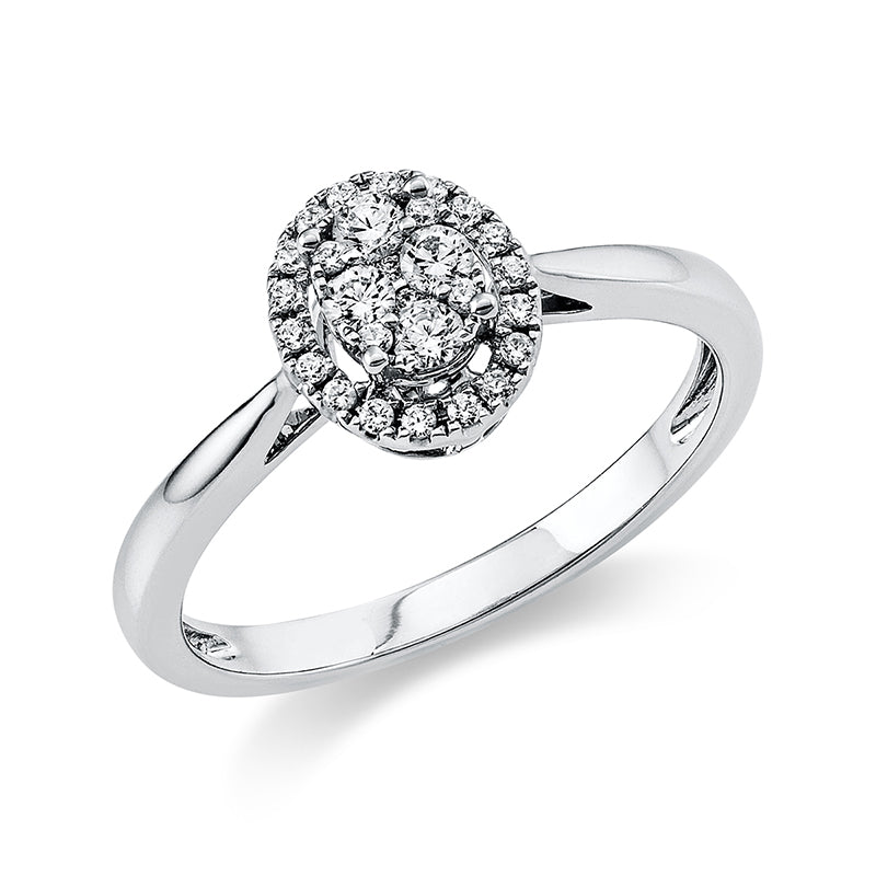 Ring aus Gold mit Diamanten, Oval-Symbol - 1T329