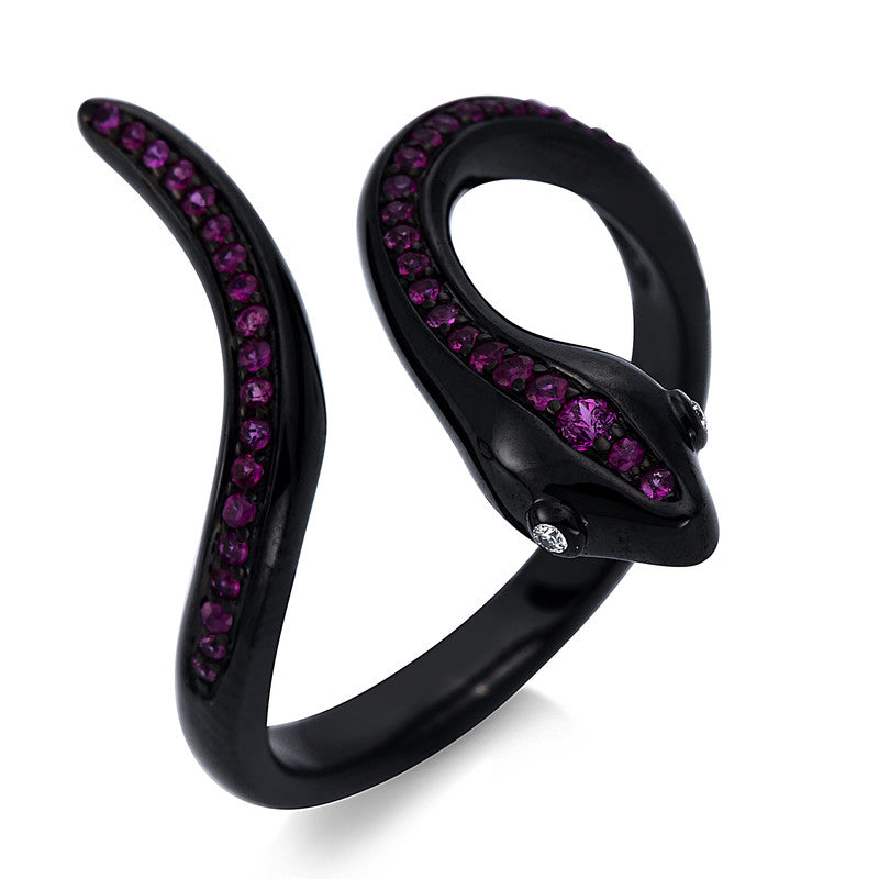 Ring mit Rubin  aus 750/-18 Karat Weißgold mit 2 Diamanten 0
