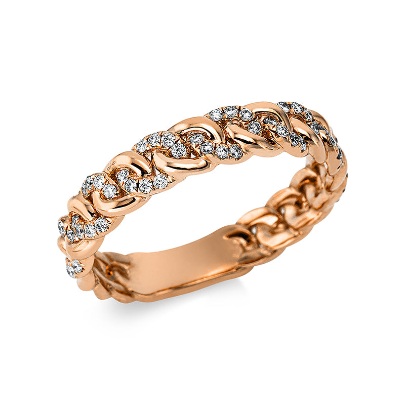 Ring    aus 750/-18 Karat Rotgold mit 56 Diamanten 0