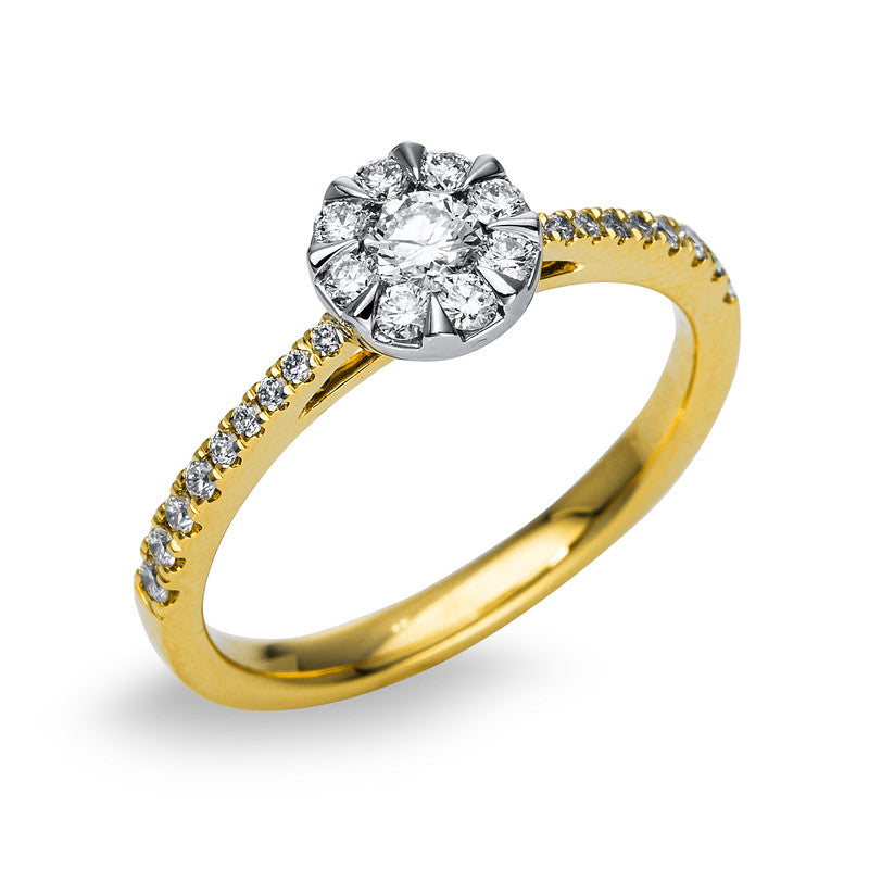 Ring    aus 750/-18 Karat Gelbgold / Weißgold mit 27 Diamanten 0