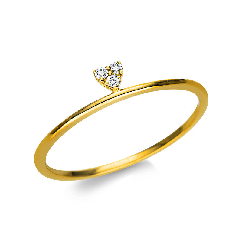 Ring    aus 585/-14 Karat Gelbgold mit 3 Diamanten 0