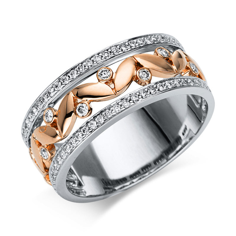Ring    aus 750/-18 Karat Weißgold / Rotgold mit 82 Diamanten 0