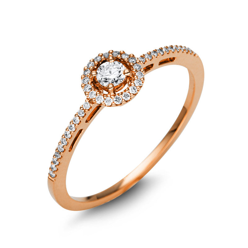 Ring    aus 750/-18 Karat Rotgold mit 41 Diamanten 0