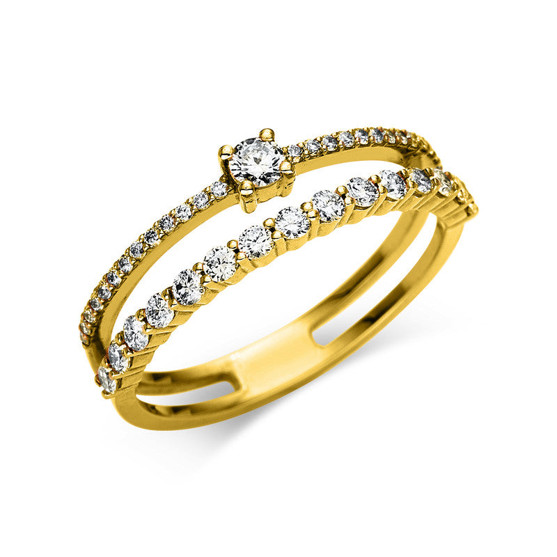 Ring    aus 750/-18 Karat Gelbgold mit 42 Diamanten 0