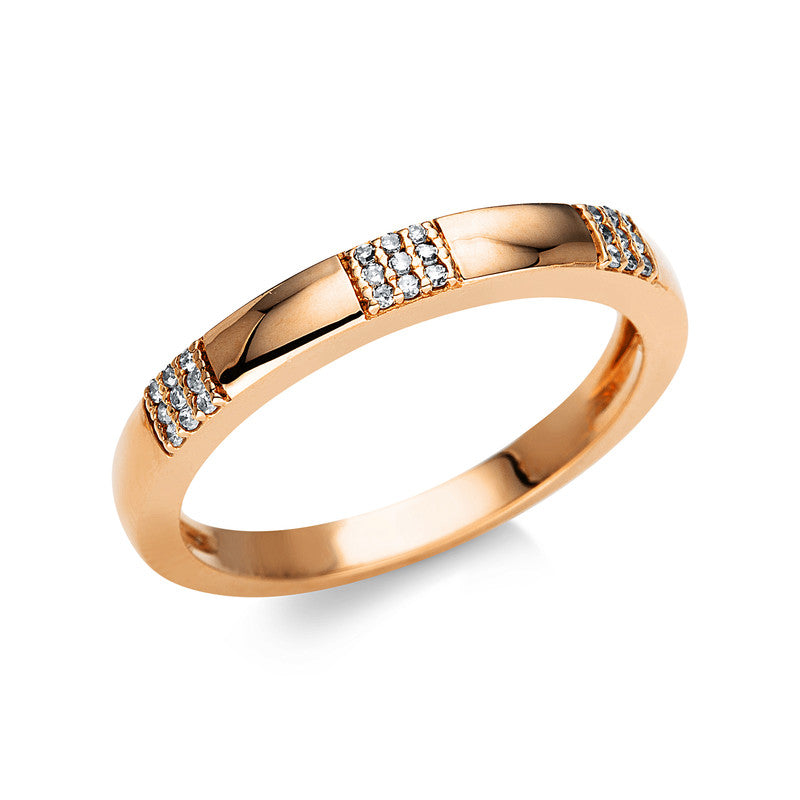 Ring    aus 585/-14 Karat Rotgold mit 27 Diamanten 0
