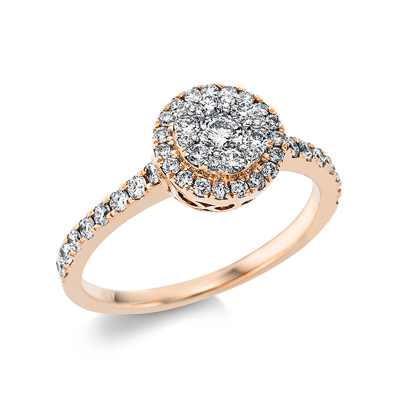 Ring - Halo Sparkle aus Gold mit Diamanten - 1U148
