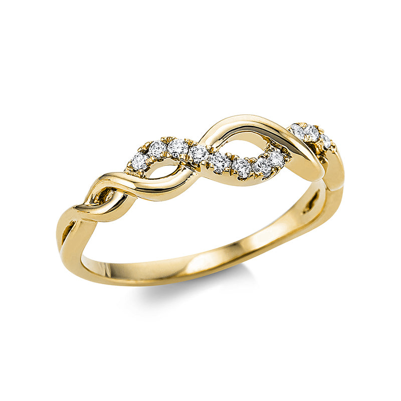 Ring    aus 585/-14 Karat Gelbgold mit 11 Diamanten 0