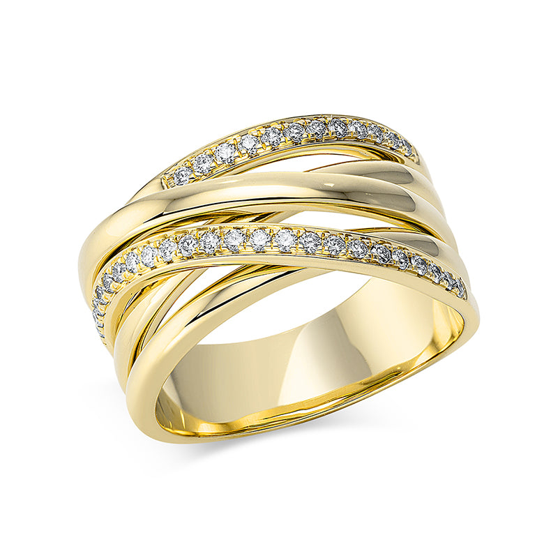 Ring    aus 750/-18 Karat Gelbgold mit 35 Diamanten 0