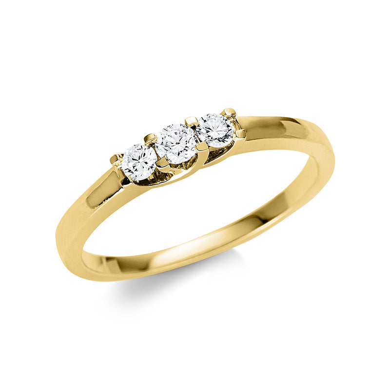 Ring    aus 750/-18 Karat Gelbgold mit 3 Diamanten 0