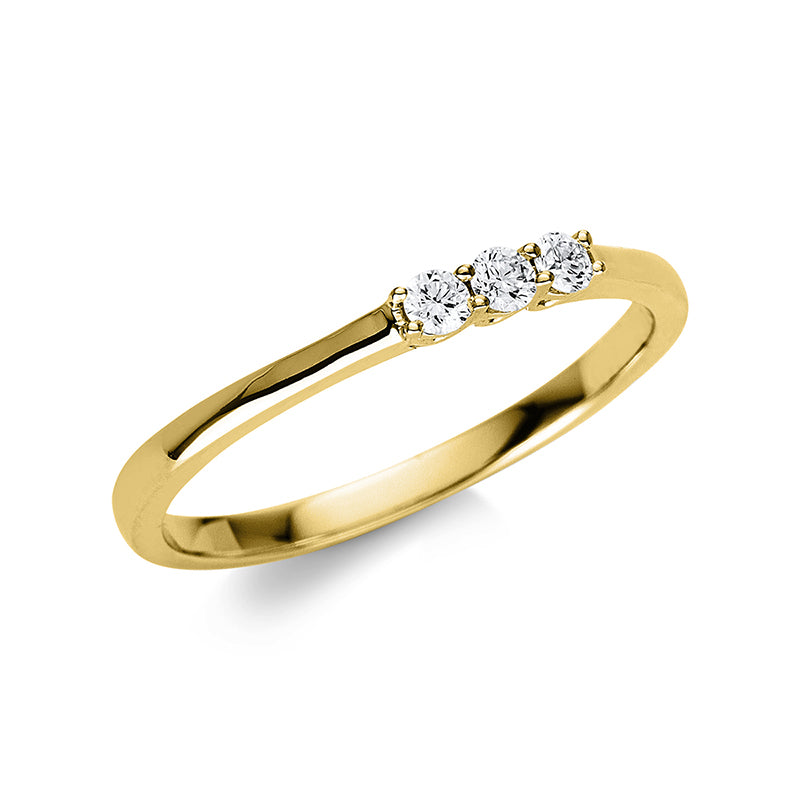 Ring    aus 750/-18 Karat Gelbgold mit 3 Diamanten 0