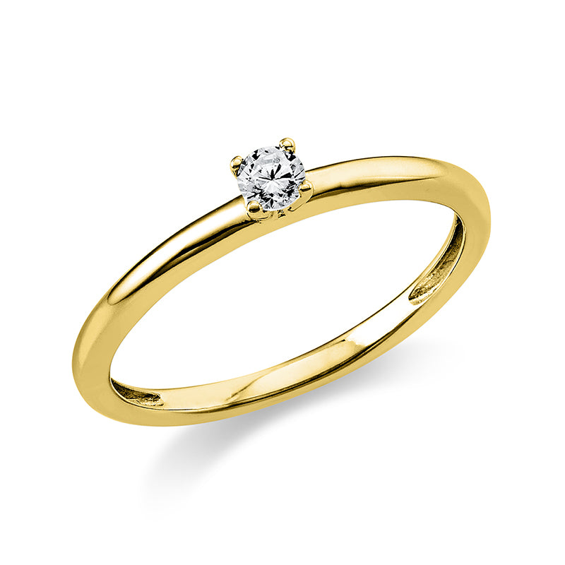 Ring    aus 585/-14 Karat Gelbgold mit 1 Diamant 0