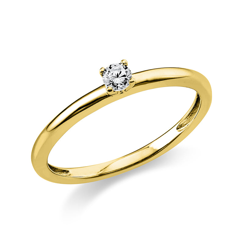 Ring    aus 750/-18 Karat Gelbgold mit 1 Diamant 0