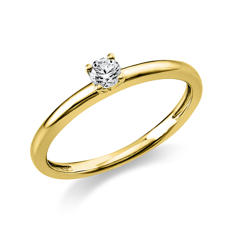 Ring    aus 750/-18 Karat Gelbgold mit 1 Diamant 0