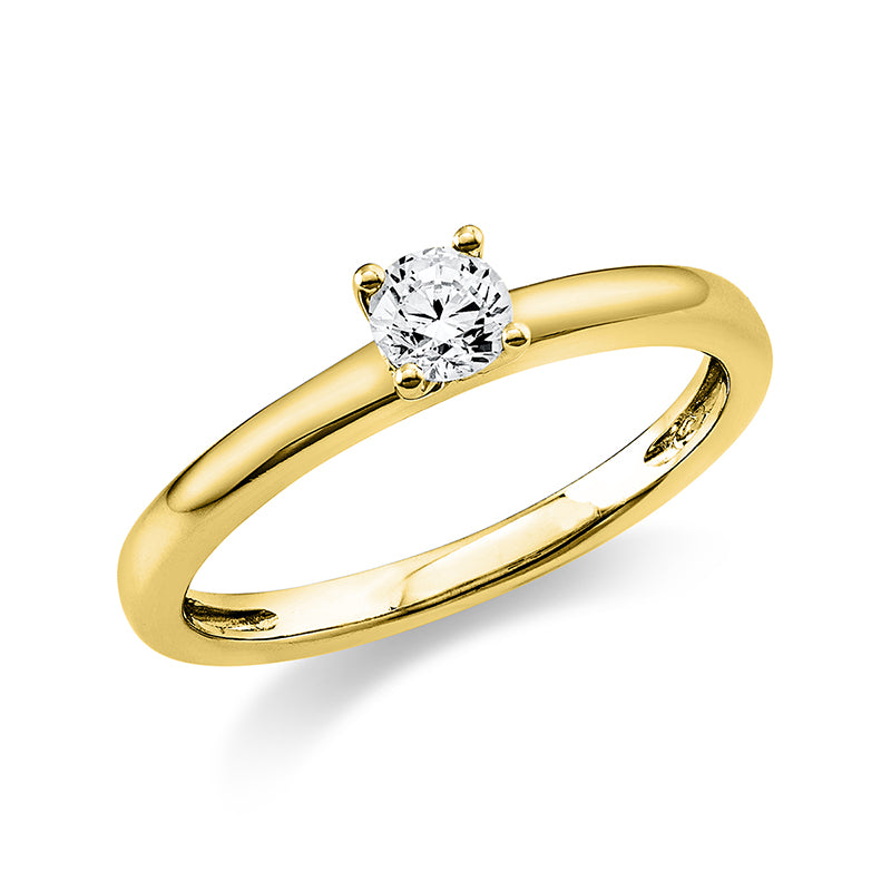 Ring    aus 585/-14 Karat Gelbgold mit 1 Diamant 0