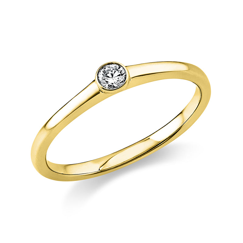 Ring    aus 750/-18 Karat Gelbgold mit 1 Diamant 0