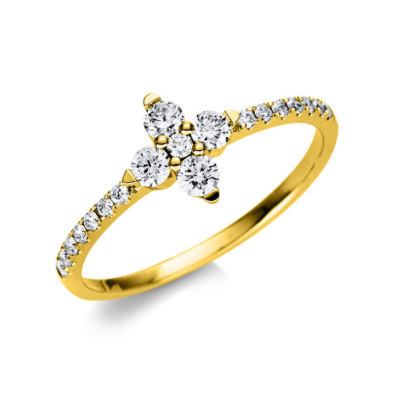 Ring    aus 585/-14 Karat Gelbgold mit 19 Diamanten 0