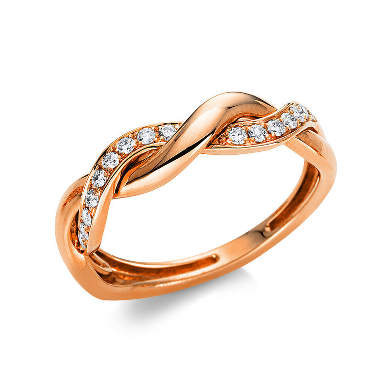 Ring    aus 750/-18 Karat Rotgold mit 18 Diamanten 0