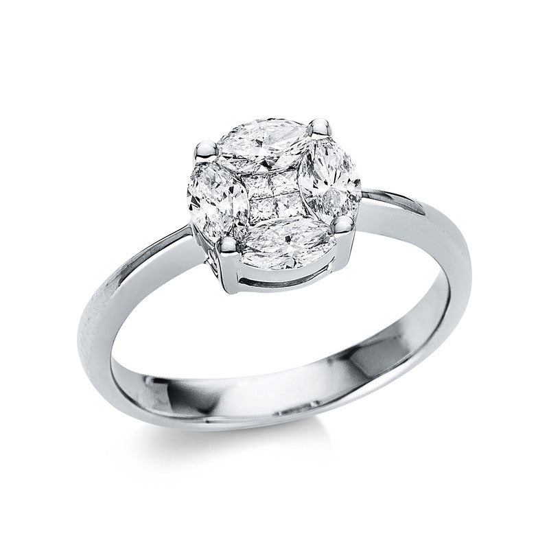 Ring    aus 750/-18 Karat Weißgold mit 8 Diamanten 0