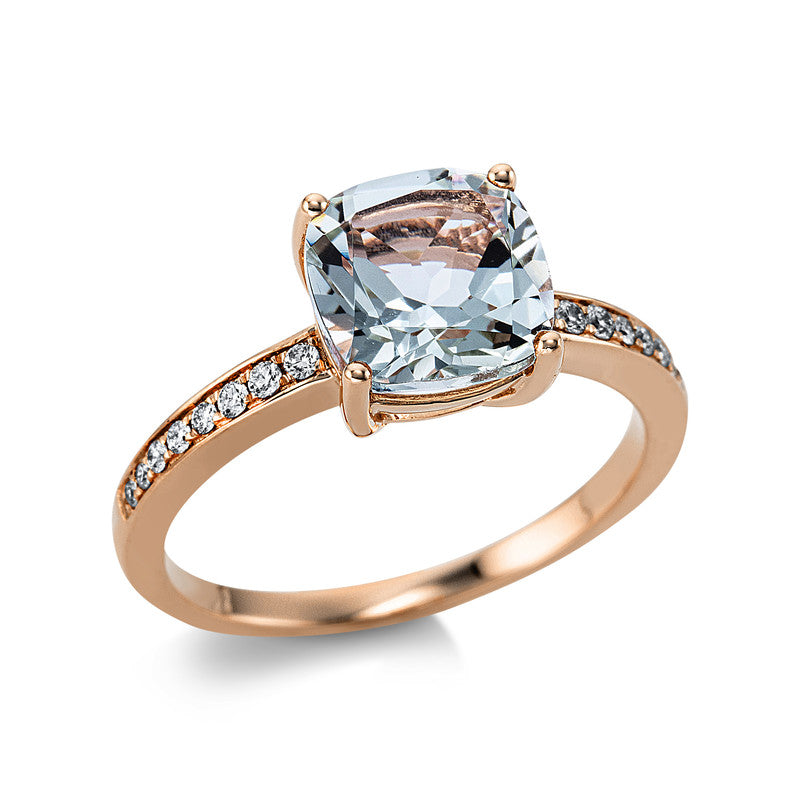 Ring mit Amethyst  aus 750/-18 Karat Rotgold mit 16 Diamanten 0