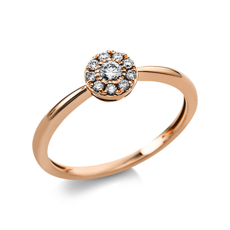 Ring    aus 750/-18 Karat Rotgold mit 10 Diamanten 0