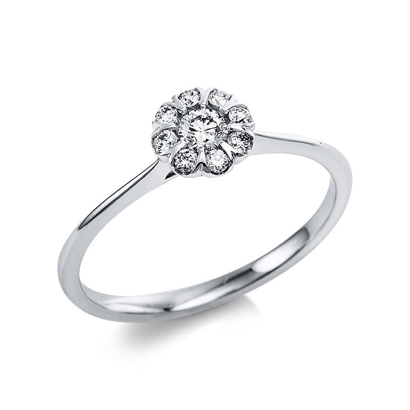Ring    aus 585/-14 Karat Weißgold mit 9 Diamanten 0