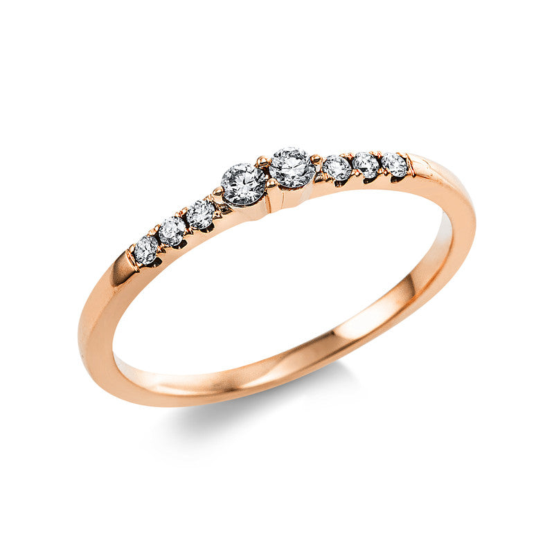 Ring    aus 585/-14 Karat Rotgold mit 8 Diamanten 0