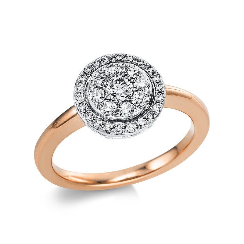 Ring    aus 750/-18 Karat Rotgold / Weißgold mit 31 Diamanten 0