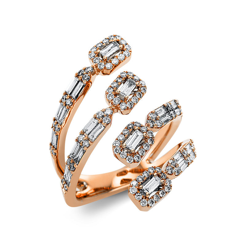 Ring    aus 750/-18 Karat Rotgold mit 120 Diamanten 1