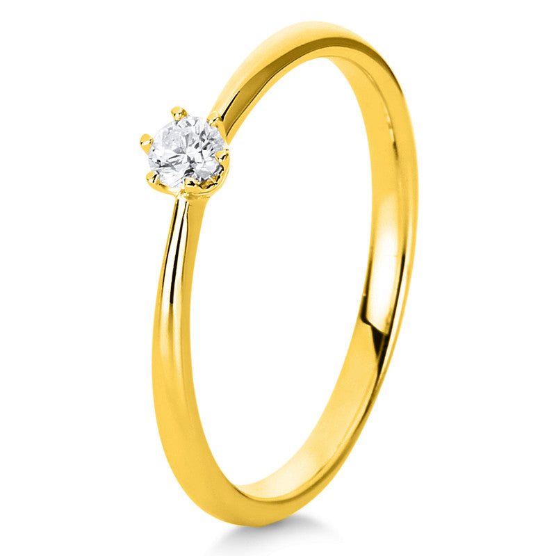 Ring    aus 585/-14 Karat Gelbgold mit 1 Diamant 0