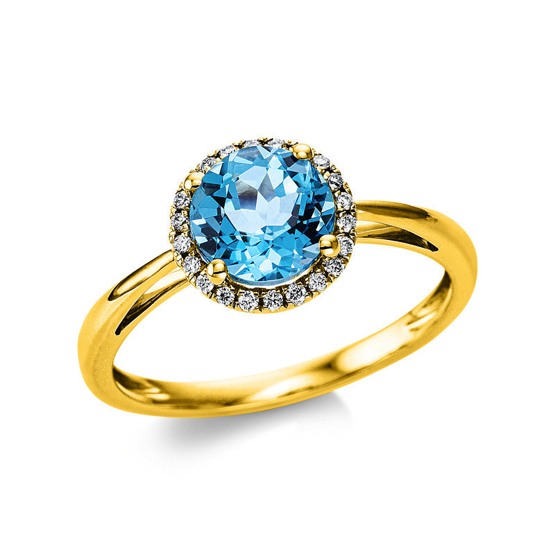 Ring aus Gold mit Diamanten mit Topas - 1V976