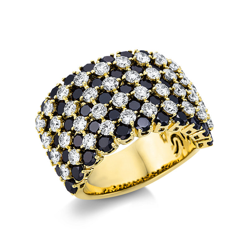 Ring    aus 750/-18 Karat Gelbgold mit 95 Diamanten 6