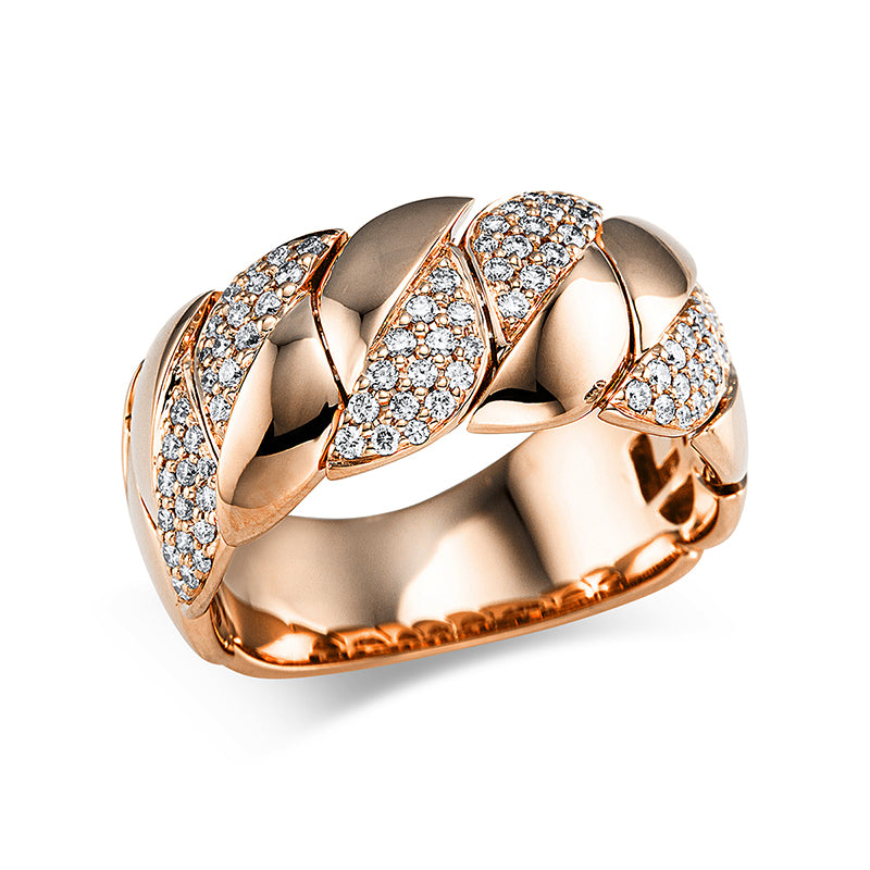 Ring    aus 750/-18 Karat Rotgold mit 90 Diamanten 0